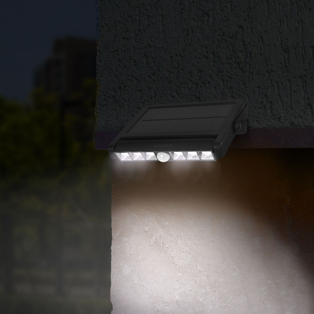 LAMPA SOLARNA LED VIDEX CZUJNIK RUCHU ZMIERZCHU NAŚWIETLACZ 2Ah 600lm