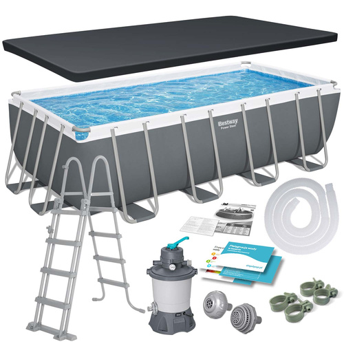 Basen stelażowy ogrodowy 488 x 244 x 122 cm 11w1 Bestway 56671N