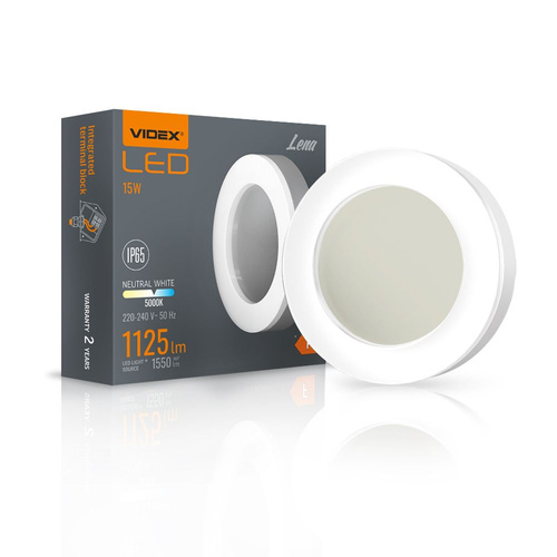 KINKIET PLAFON ZEWNĘTRZNY LED Okrągła Biały Nowoczesny Design 15W IP65