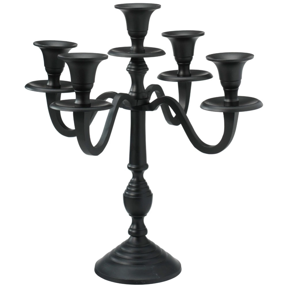 Świecznik kandelabr czarny 5-ramienny 31 cm