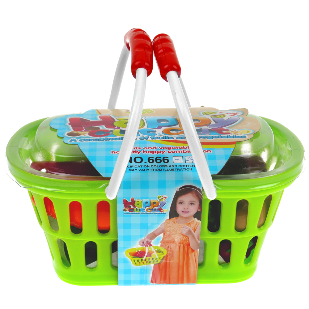 Koszyk zakupowy z warzywami do krojenia kolorowy ryba