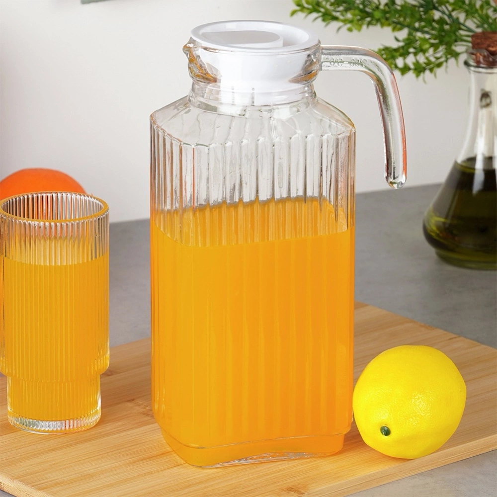 Dzbanek szklany z pokrywką wąski do lodówki 1,8 l
