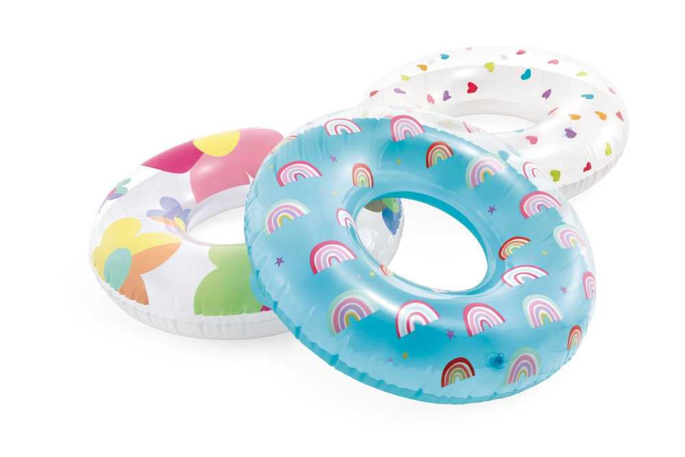 Koło do pływania dmuchane kwiatki 81 cm Intex 59259 biały