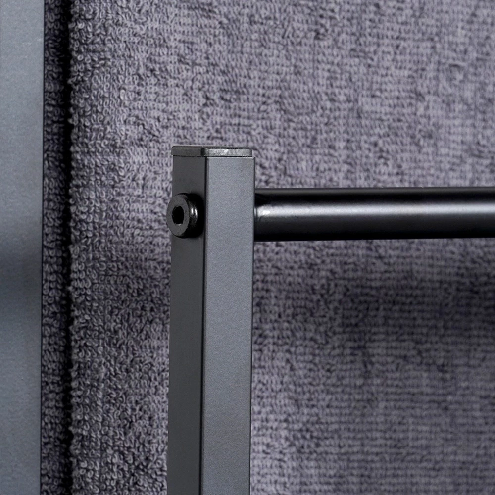 Wieszak na ręczniki stojący metalowy czarny