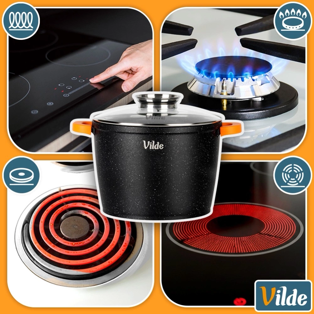 Garnek granitowy ze szklaną pokrywką TERRUNA AROMA 24 cm, 6,7 l