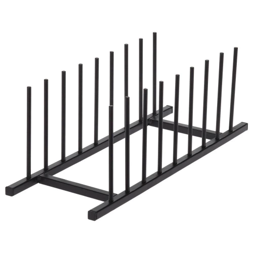 Stojak na pokrywki i talerze metalowy czarny 34,5x12,5x12 cm