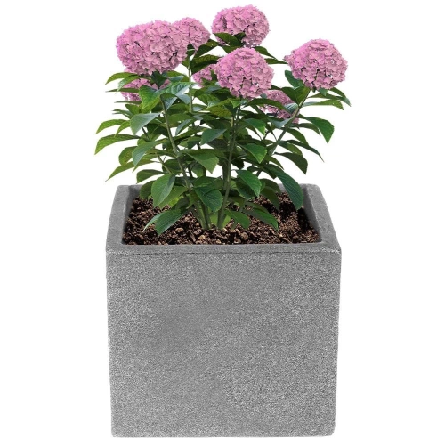 Doniczka ogrodowa plastikowa szara kwadratowa 20x17,5 cm