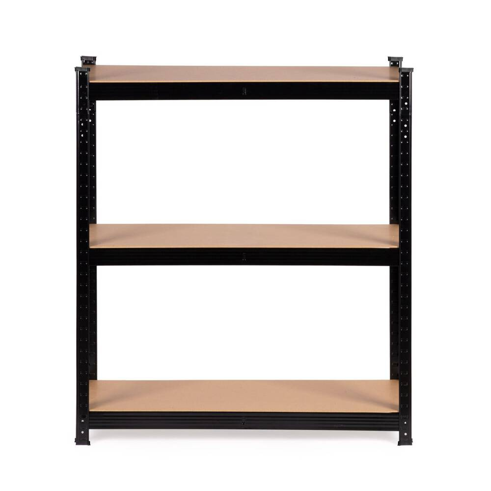 Regał magazynowy metalowy czarny 2w1, 5 jasnych półek 180x90x40 cm
