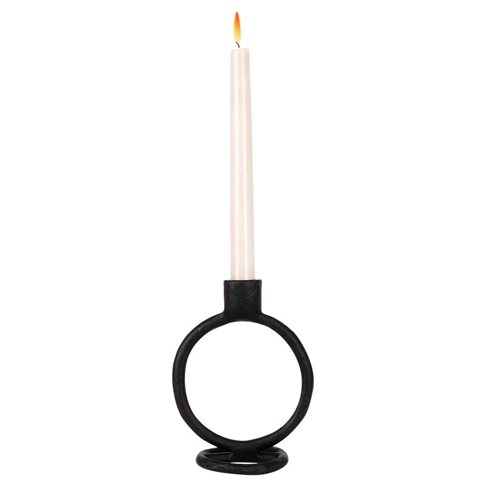 Świecznik aluminiowy czarny 15 cm