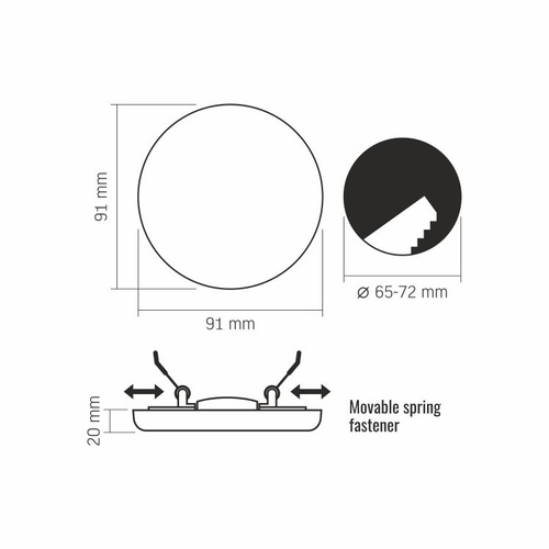 Oprawa oświetleniowa LED bezramkowa VIDEX-DOWNLIGHT-LED-DLFR-9W-NW