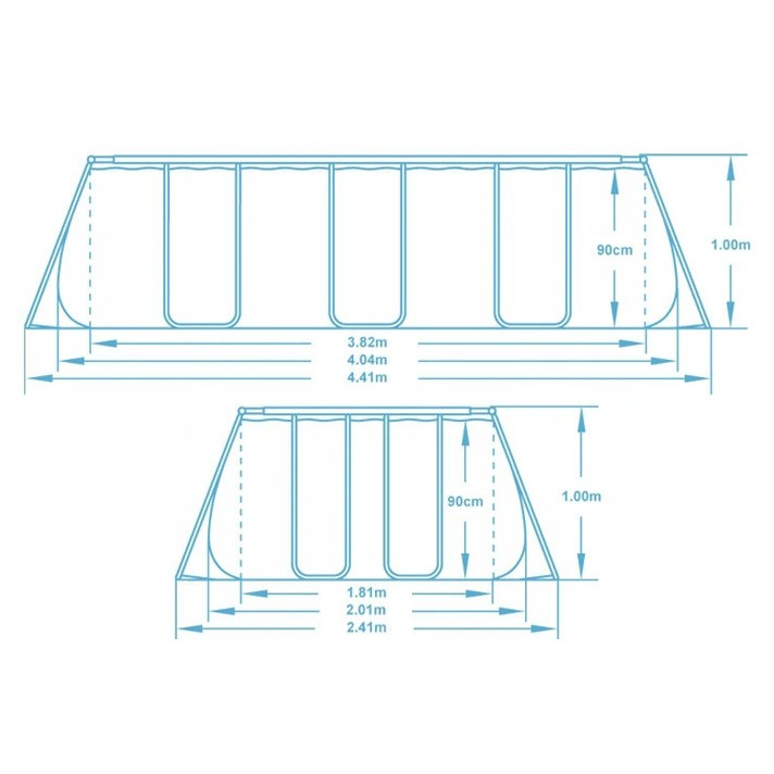 Basen ogrodowy stelażowy 404 x 201 x 100 cm 11w1 Bestway 56441