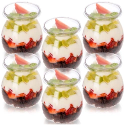 Pucharki na jogurt i desery z pokrywkami 160 ml 6 szt.