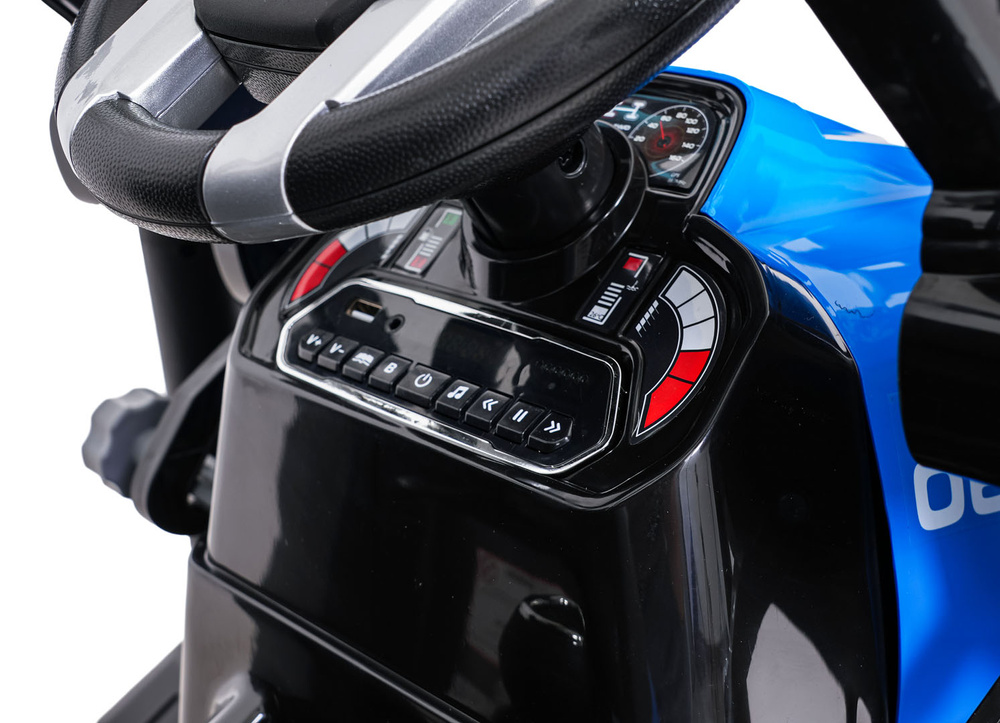 Pojazd MEGA Traktor D68 Z Przyczepką Niebieski