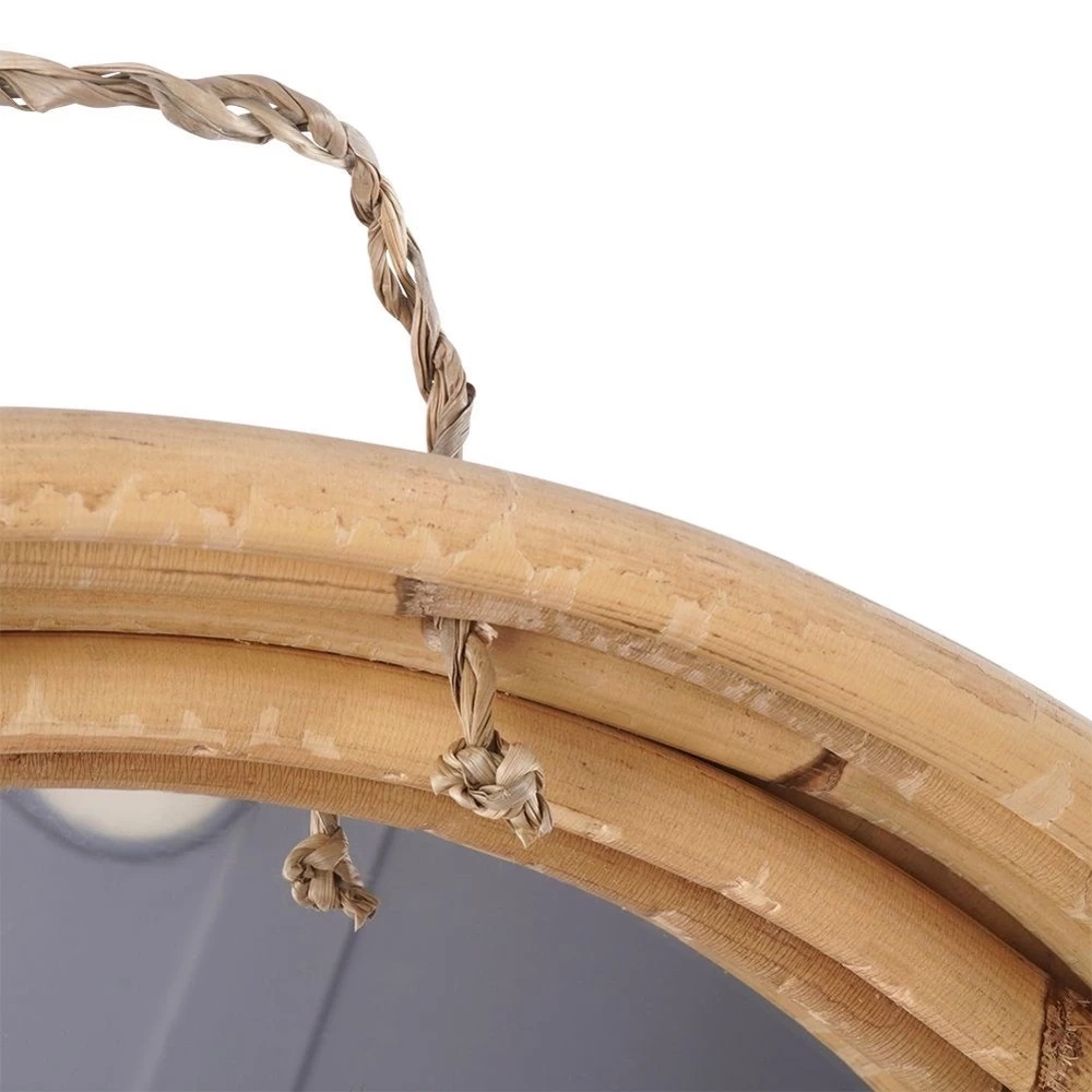 Lustro ścienne rattanowe okrągłe 30 cm