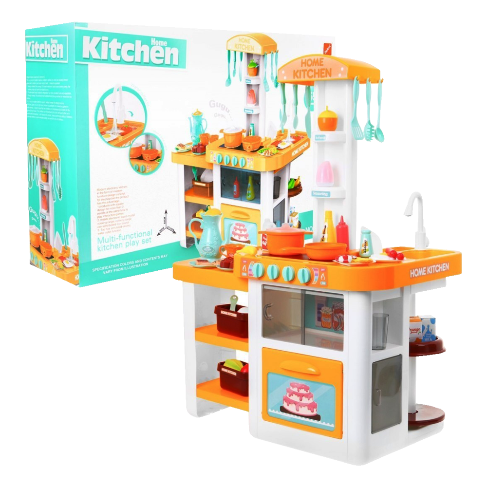 Kuchnia duża dla dzieci piekarnik, lodówka, kran, woda dźwięk swiatło Kucharz