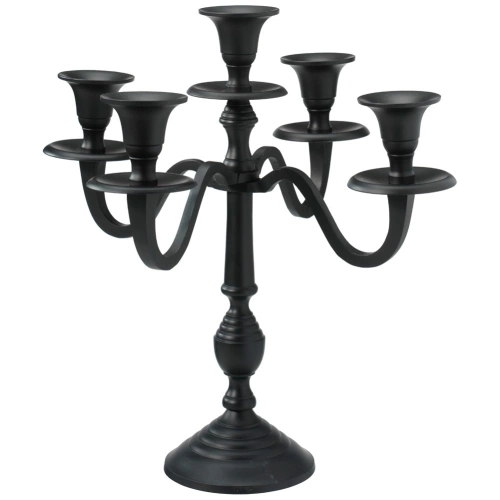 Świecznik kandelabr czarny 5-ramienny 31 cm