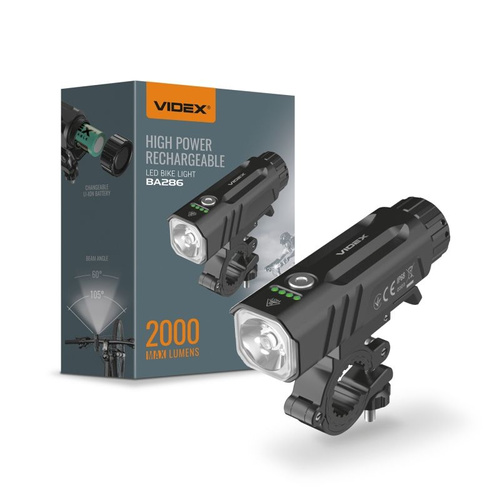 Latarka rowerowa Videx LED 2000lm IP68 czas pracy 100h 6 trybów zasięg 225m