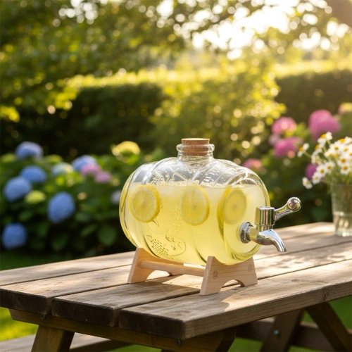 Słój do napojów z kranikiem i stojakiem 1 l