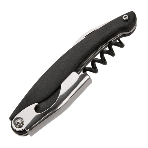 Korkociąg czarny, stal nierdzewna, ergonomiczny uchwyt FACKELMANN