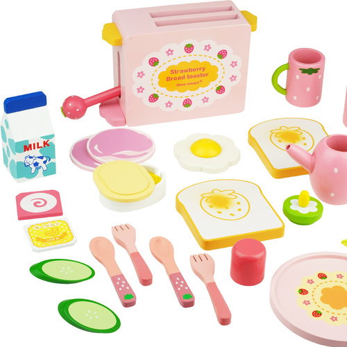 Drewniane akcesoria zestaw śniadaniowy toster opiekacz