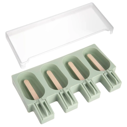 Forma do lodów silikonowa z pokrywką zielona