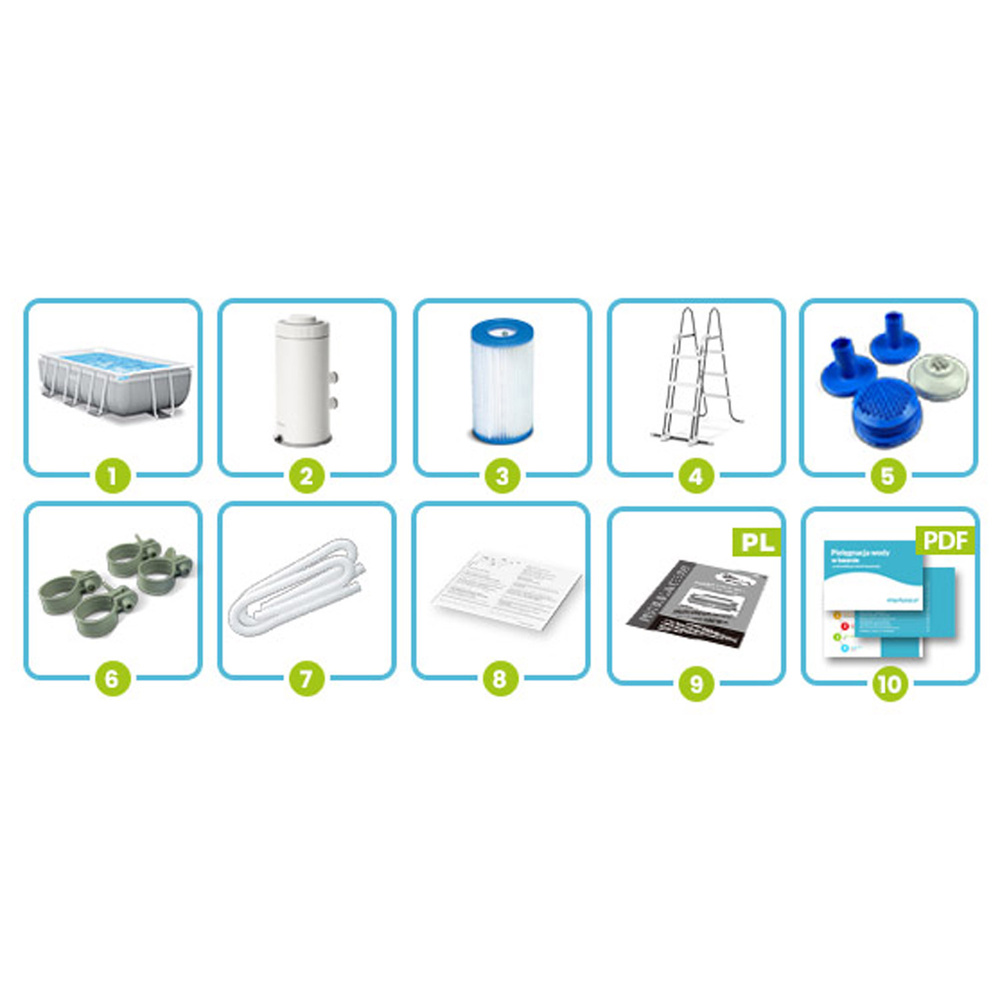 Basen ogrodowy stelażowy Prism Frame Rectangular 400 x 200 x 122 cm INTEX 26790