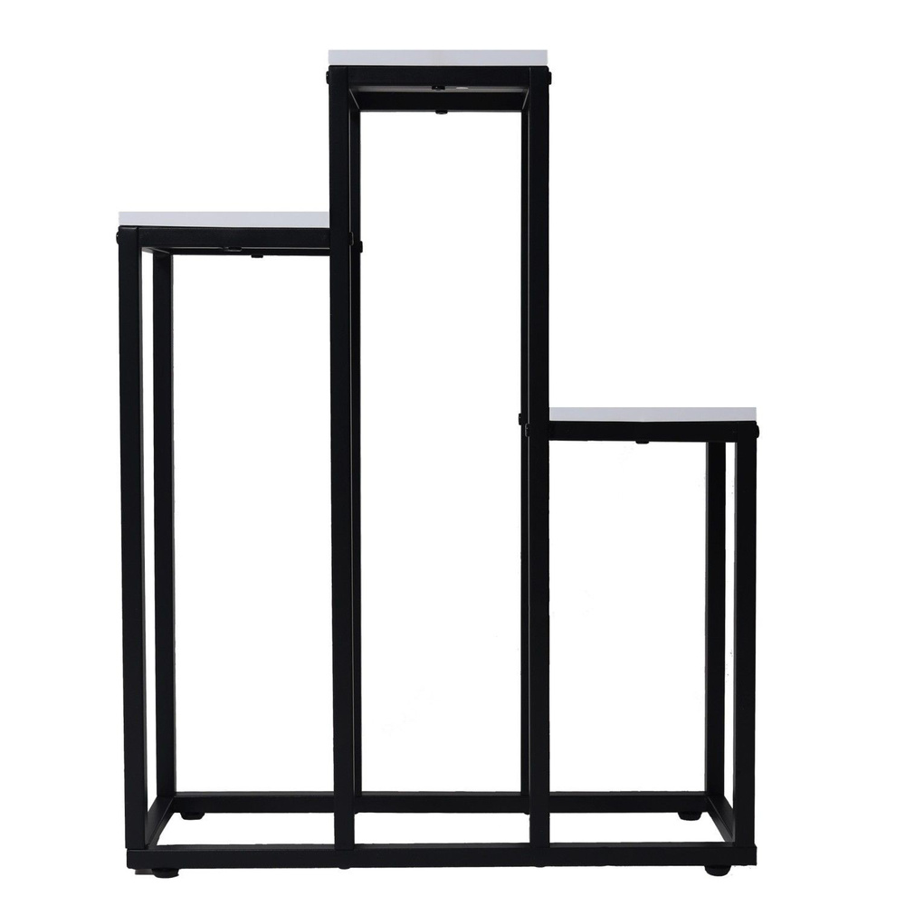 Kwietnik stojący metalowy piętrowy stojak na 3 kwiaty regał półki biały