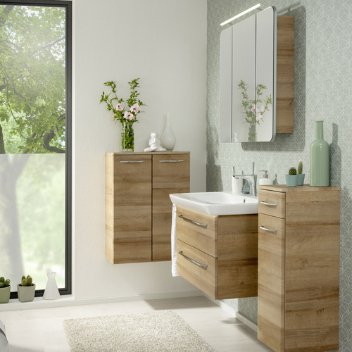 Szafka lustrzana 3D LED 89,9 cm z kolekcji Milano sękaty dąb Fackelmann 84272