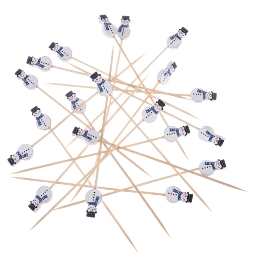 Wykałaczki do przekąsek bambusowe bałwan 13 cm 20 szt.