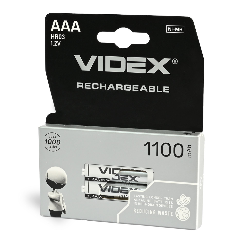 Akumulator Ni-MH Videx 1100mAh AAA 2 sztuki w blisterze