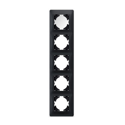 Ramka Pozioma do Gniazdek Videx Binera Pięciokrotny Natynkowa Czarna