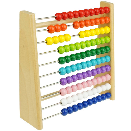 Drewniane liczydło edukacyjne kolorowe do nauki w szkole OUTLET