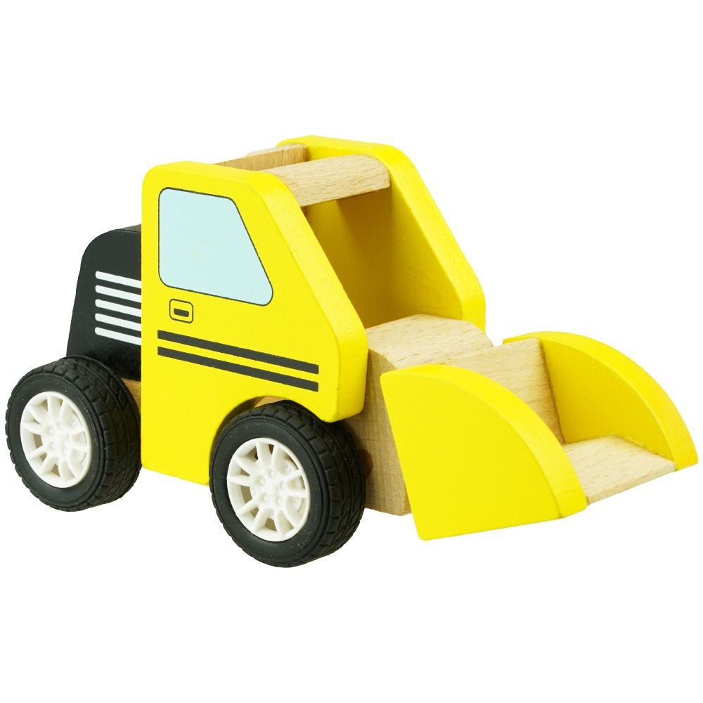 Drewniane auto samochód koparka