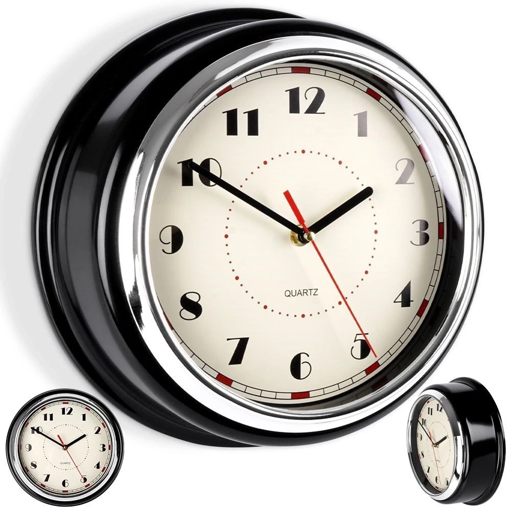 Zegar ścienny czarny 30 cm