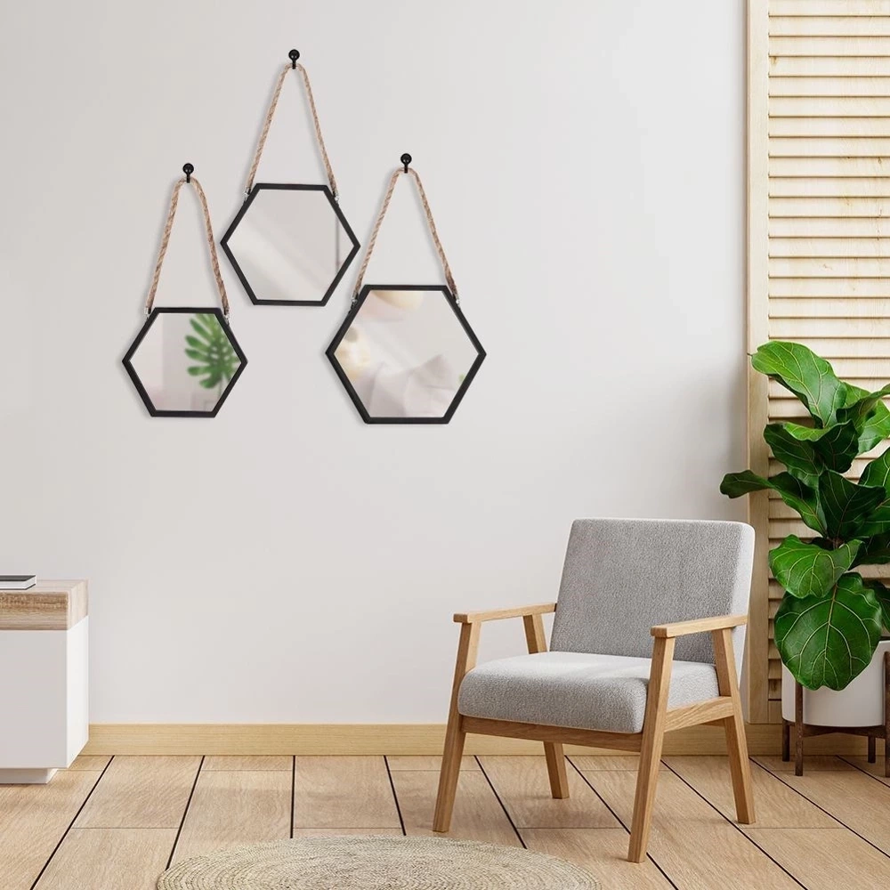 Lustro ścienne czarne 3 szt.