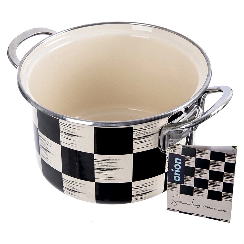Garnek emaliowany SZACHOWNICA 18 cm, 2 l