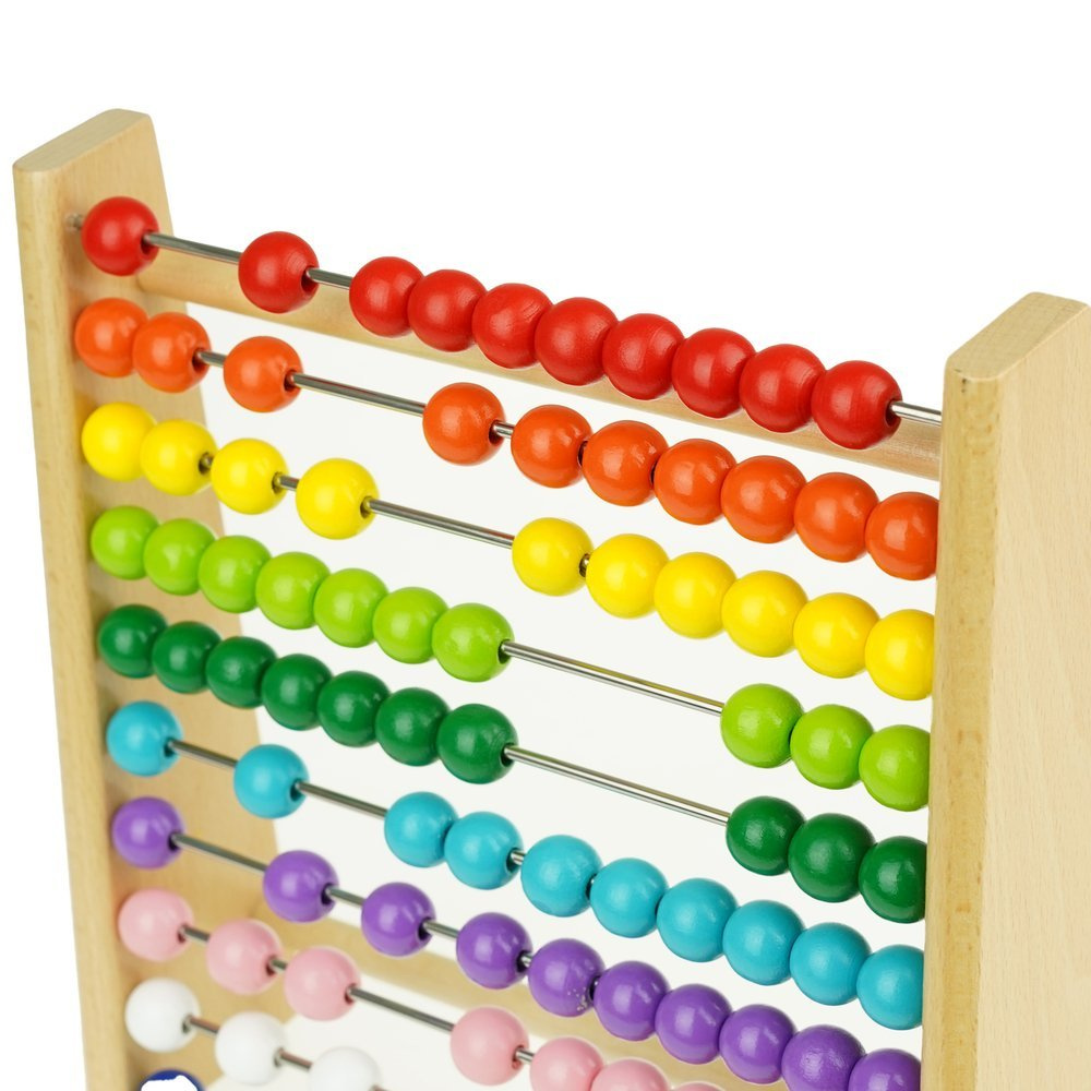 Drewniane liczydło edukacyjne kolorowe do nauki w szkole OUTLET