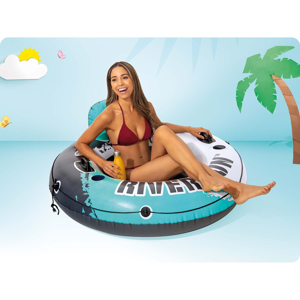 Koło do pływania fotel dmuchany River Run 56825 Intex 135 cm 2 uchwyty 