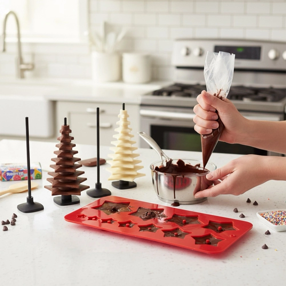 Forma do czekolady silikonowa choinka 9 el.