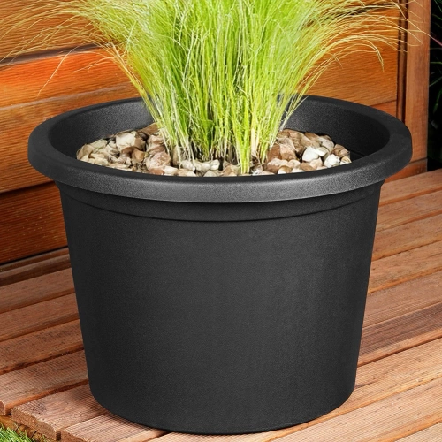 Doniczka ogrodowa plastikowa czarna okrągła 34 cm