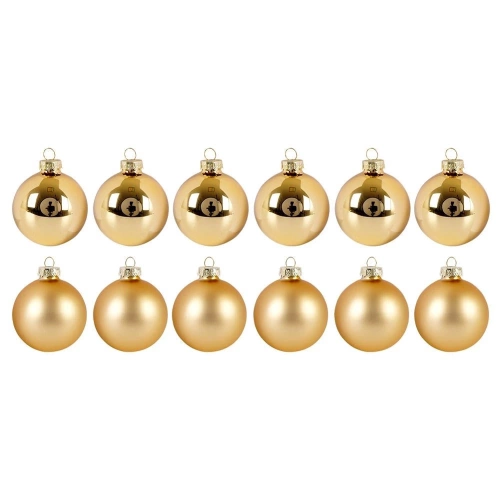 Bombki choinkowe szklane złote 6 cm 12 szt.