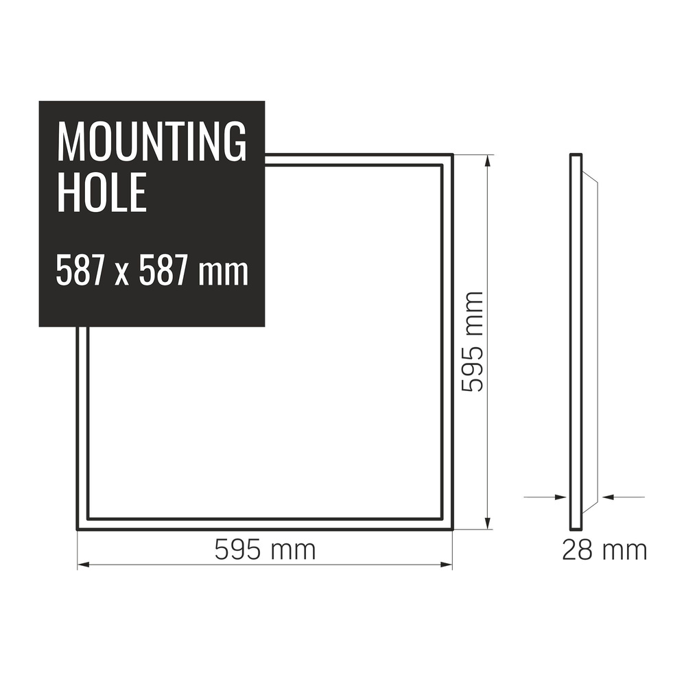 Panel Videx LED Kaseton 36W 5600lm 4000K Neutralny 160° Natynkowa Biała