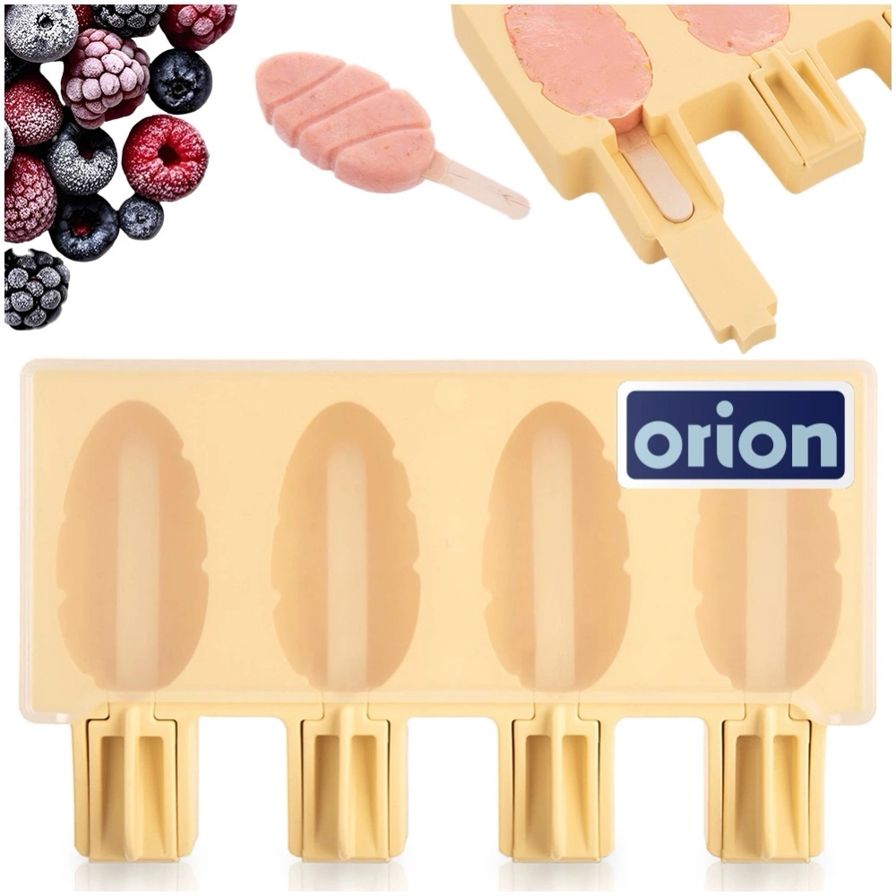 Forma do lodów silikonowa z pokrywką żółta