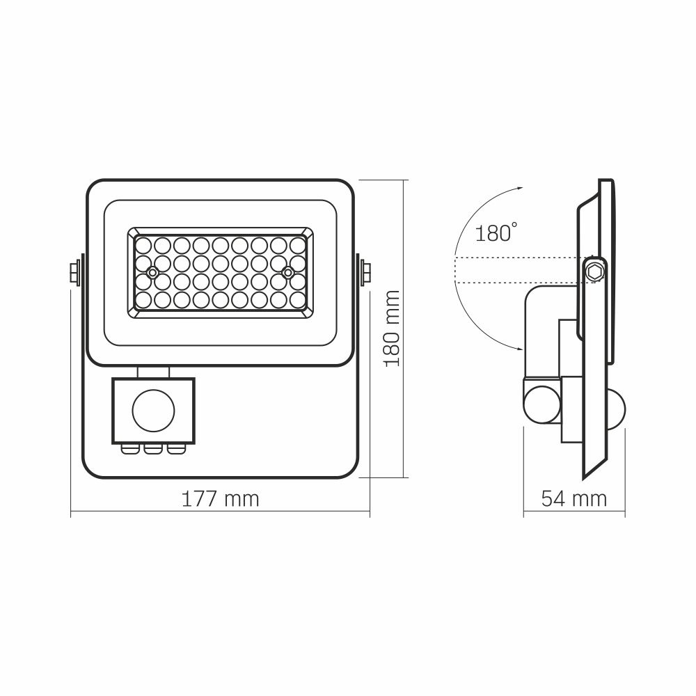 Naświetlacz Videx LED 30W 2700lm neutralna biel 5000K czujnik ruchu IP65
