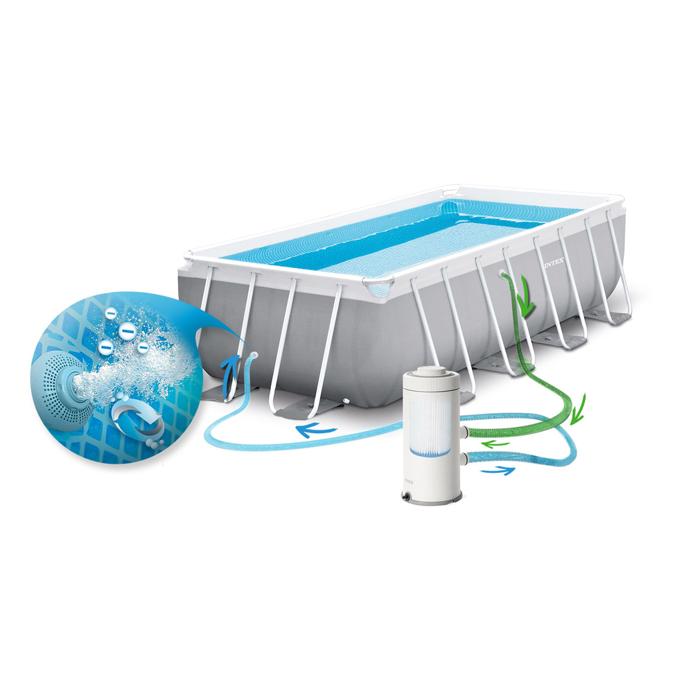 Basen ogrodowy stelażowy Prism Frame Rectangular 400 x 200 x 122 cm INTEX 26790