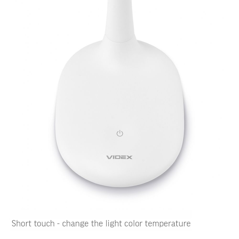 Lampa biurkowa LED ściemnialna VIDEX-LAMPA-BIURKOWA-DENVER-BIAŁA