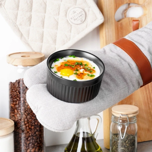 Miseczki do zapiekania ceramiczne czarne 260 ml 6 szt.