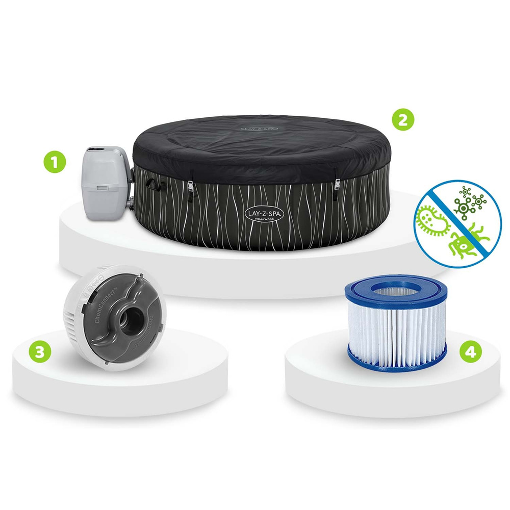 Bestway jacuzzi Lay-Z-Spa HOLLYWOOD 4-6os 196 cm LED 60059