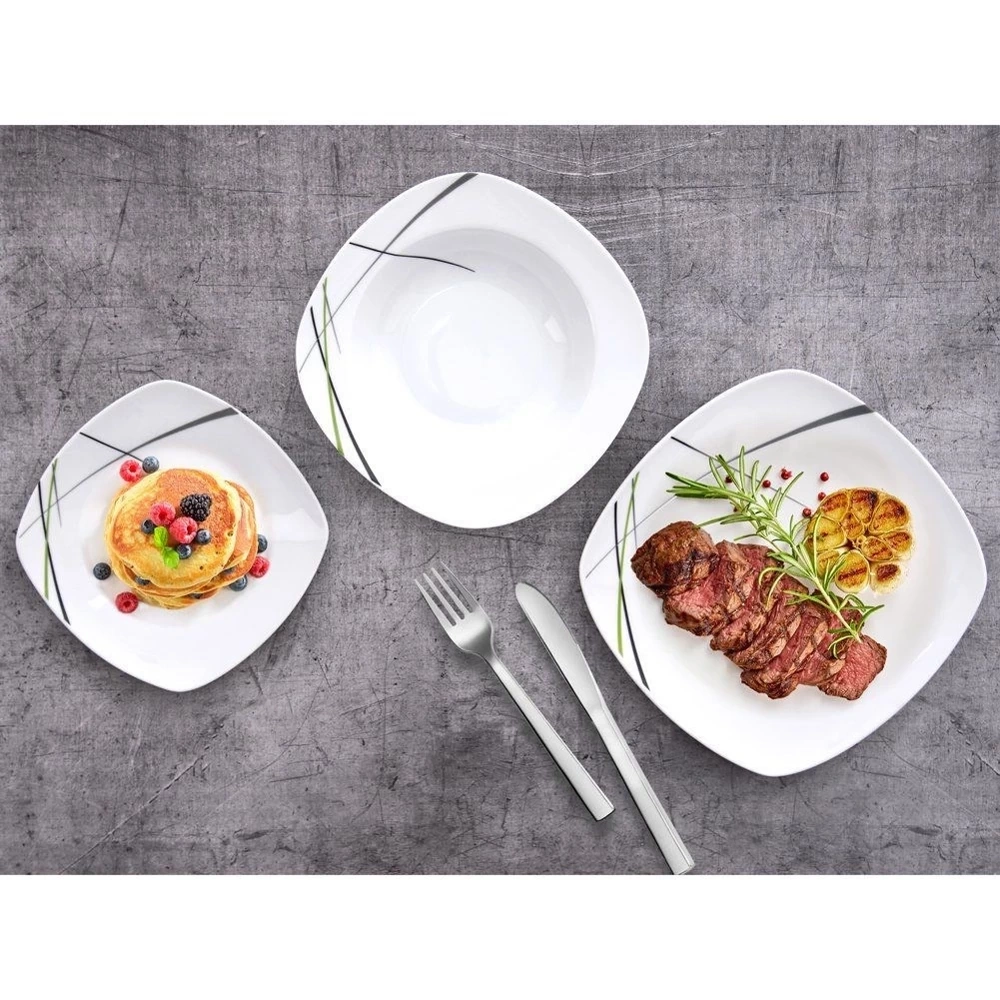 Zestaw serwis obiadowy porcelanowy dla 6 osób 18 el.