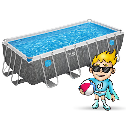 Bestway Basen stelażowy Splashview 488x244x122cm szary rattan 10w1 561MB